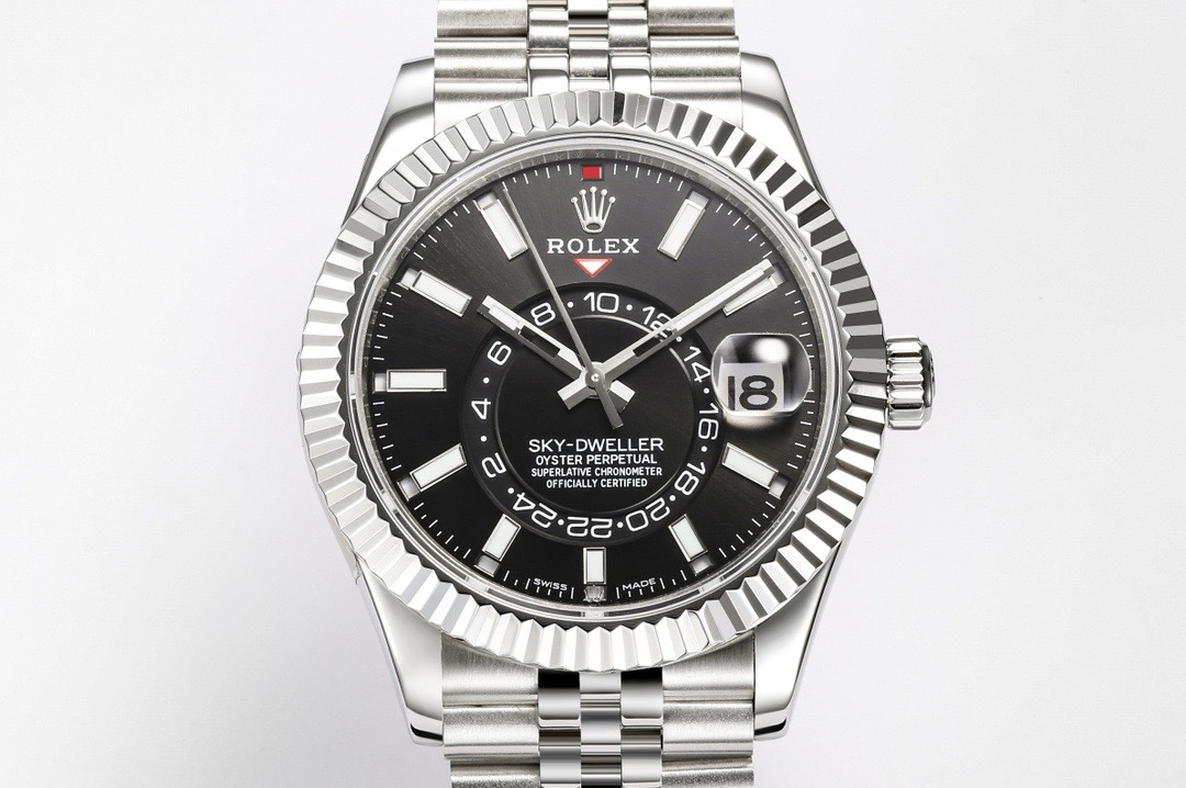 Rolex Sky‑Dweller Watch 42mm 904L Steel 9002 Automatic Movement Ring Command Bezel