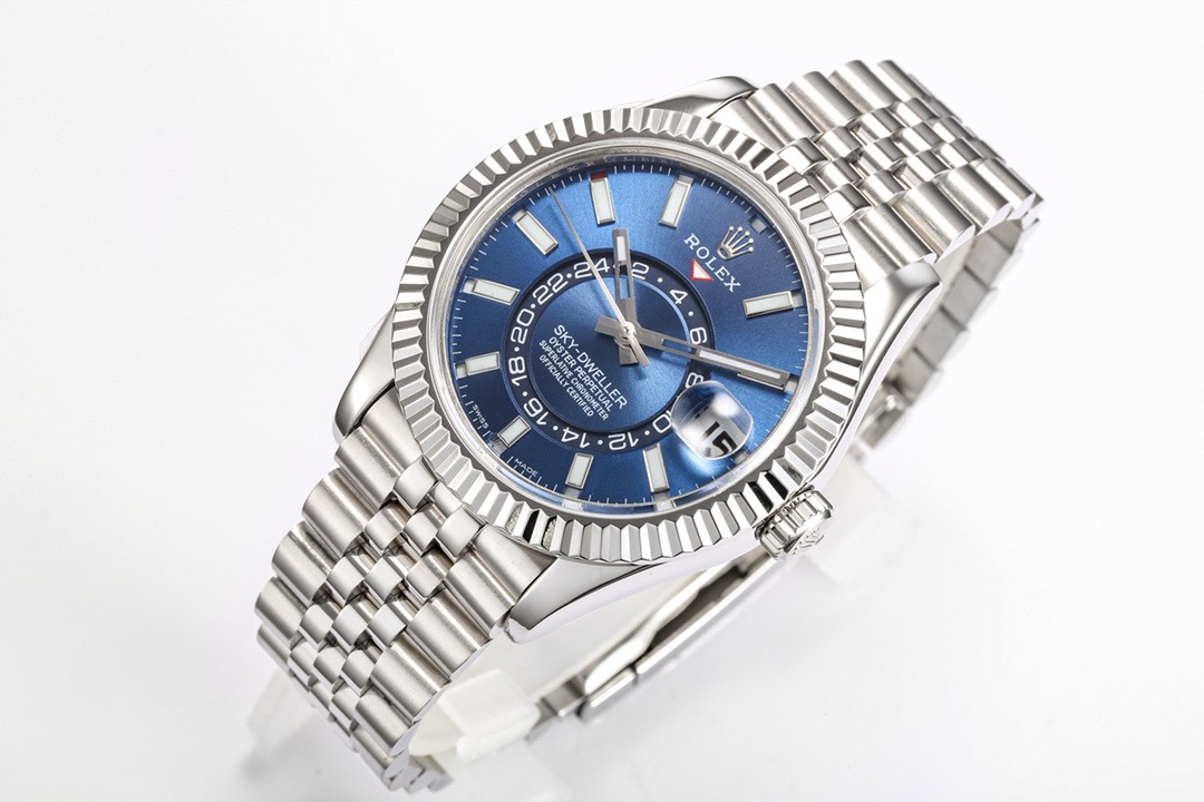 Rolex Sky‑Dweller Watch 42mm 904L Steel 9002 Automatic Movement Ring Command Bezel