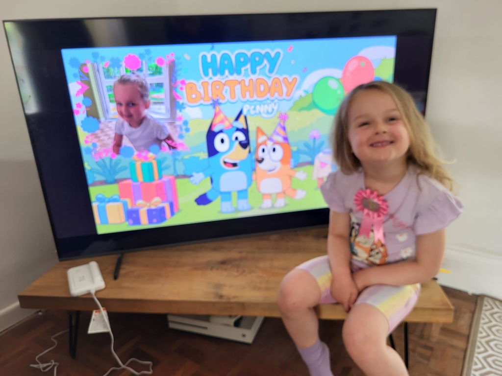 Customer photo shared with a personalized birthday video review