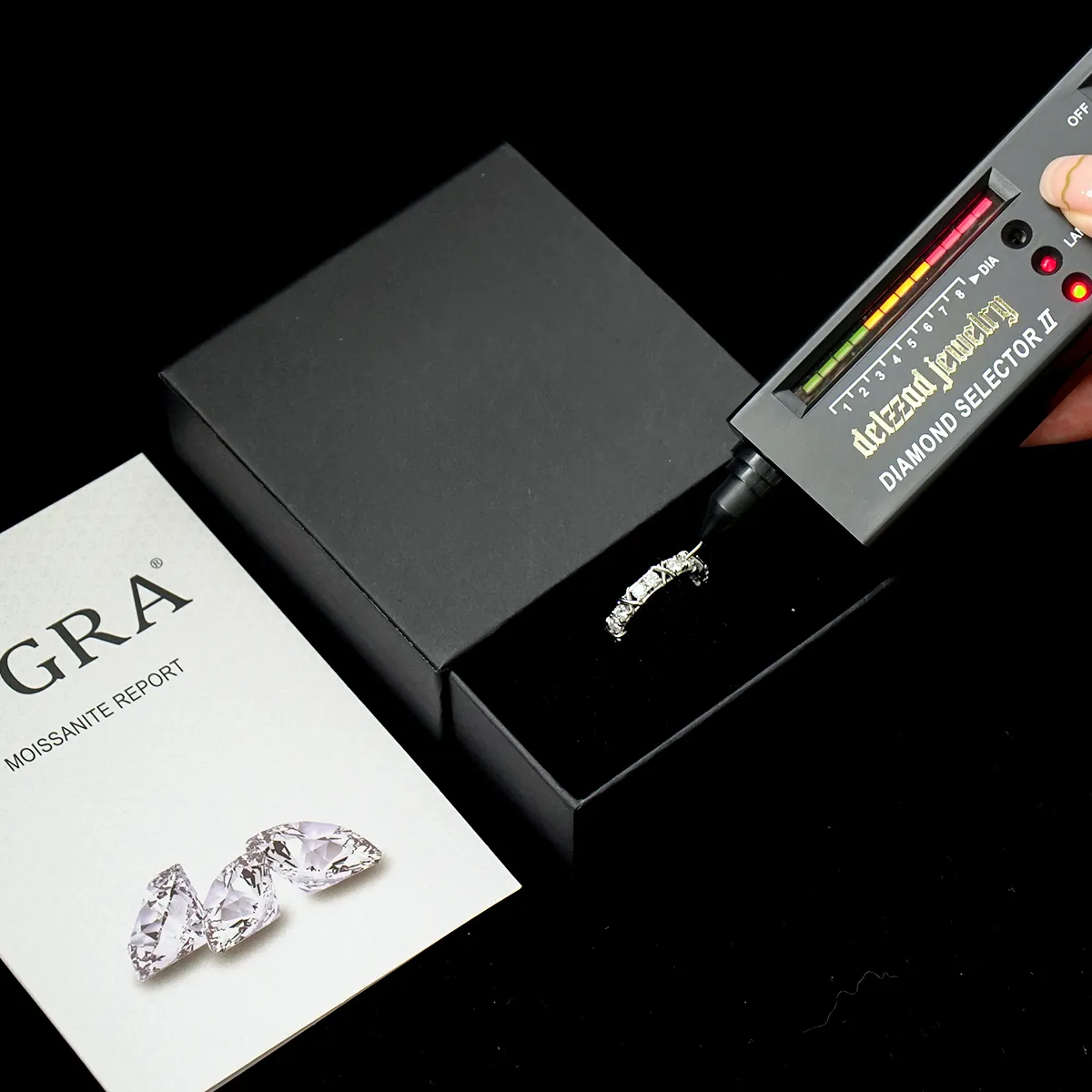 Nemixa Cross Eternity Moissanite Band Ring, D Color VVS Lab-Created Moissanite, S925 Silver/Copper-Nemixa
