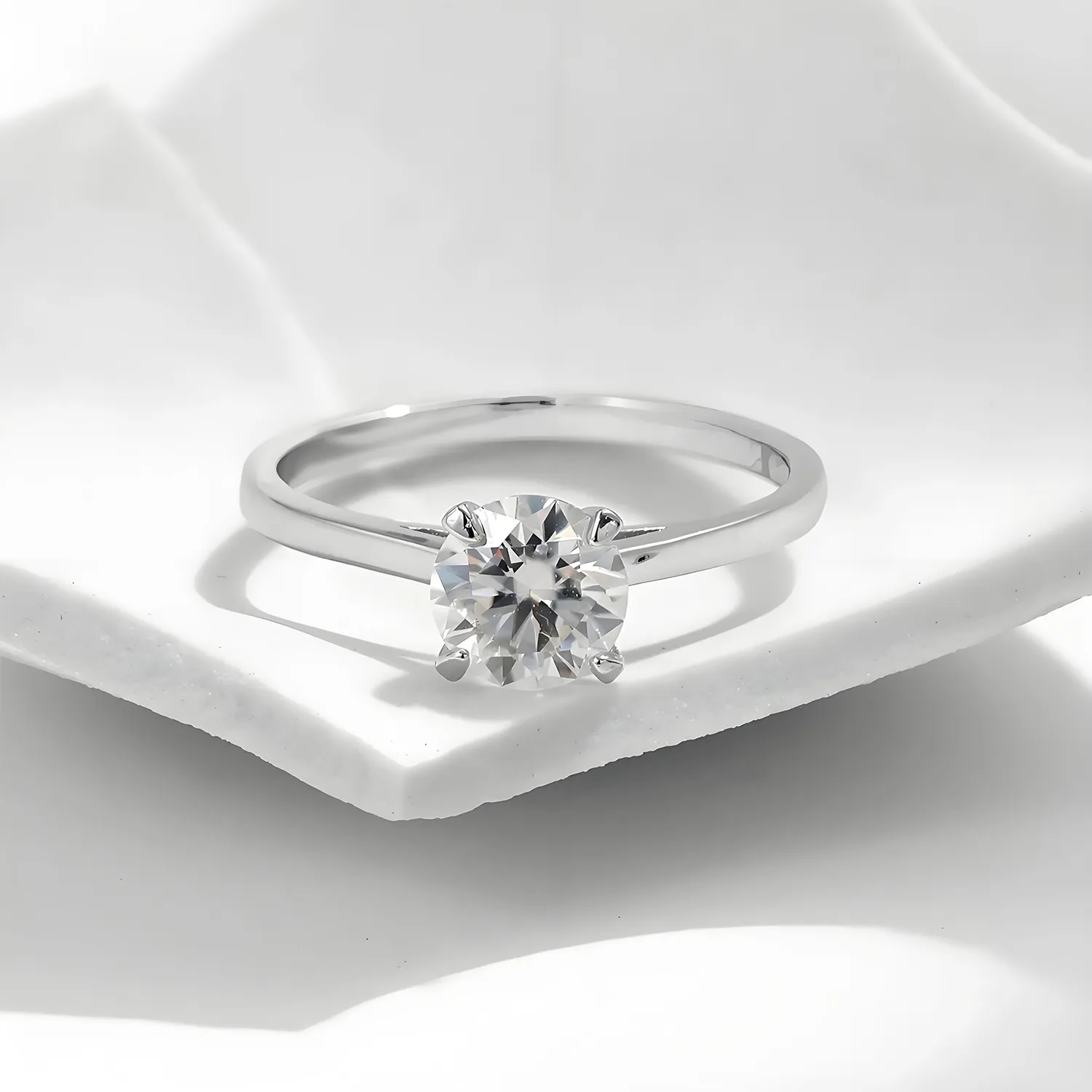 Nemixa S925 Solitaire Moissanite Engagement Ring, D Color VVS Lab-Created Moissanite, 1 CT or 2 CT-Nemixa