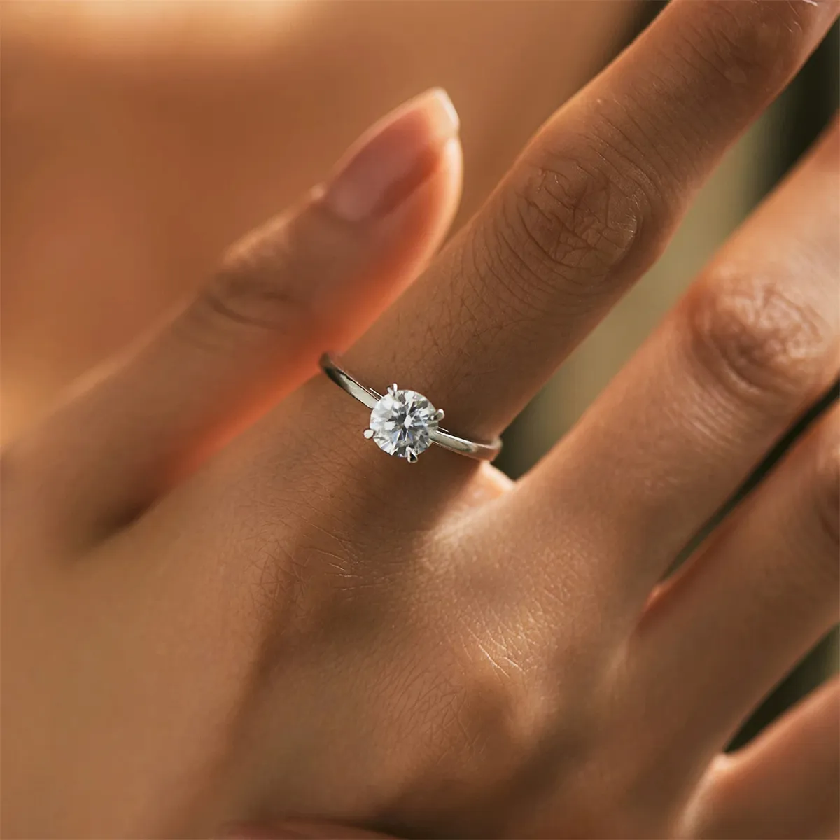 Nemixa S925 Solitaire Moissanite Engagement Ring, D Color VVS Lab-Created Moissanite, 1 CT or 2 CT-Nemixa