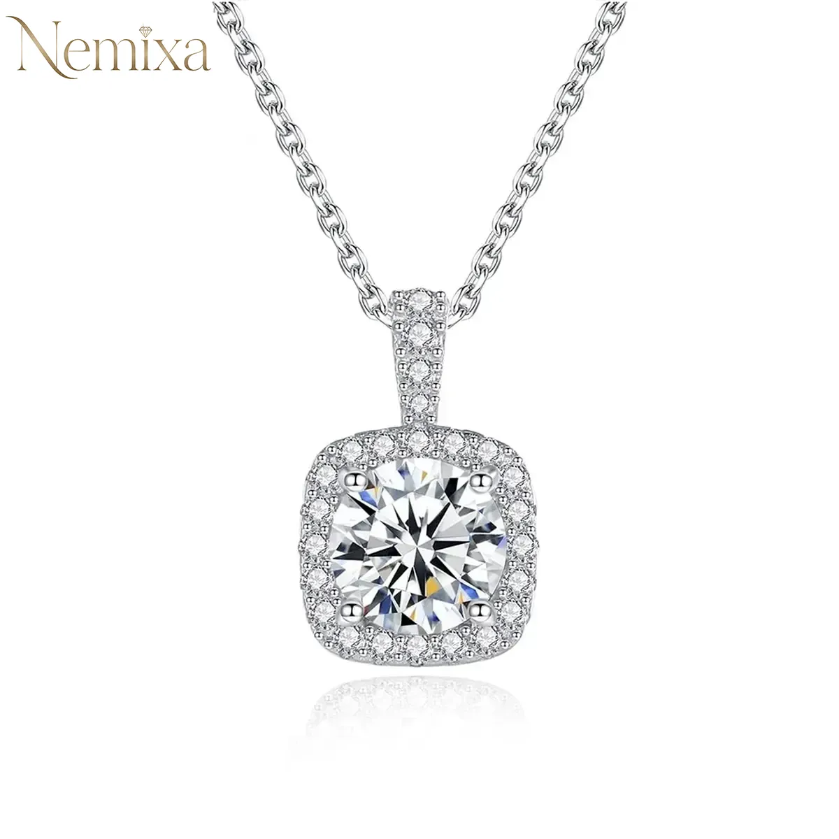 Nemixa Moissanite Charm Pendant Necklace, D Color VVS Lab-Created Moissanite, S925 Sterling Silver, 16 Designs-Nemixa