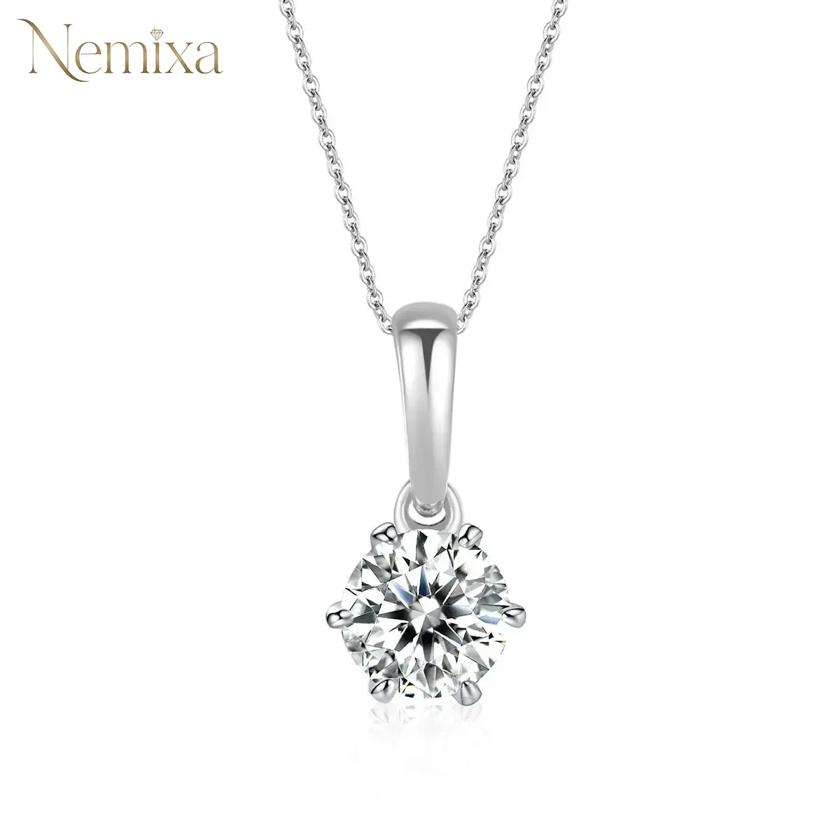 Nemixa Moissanite Charm Pendant Necklace, D Color VVS Lab-Created Moissanite, S925 Sterling Silver, 16 Designs-Nemixa