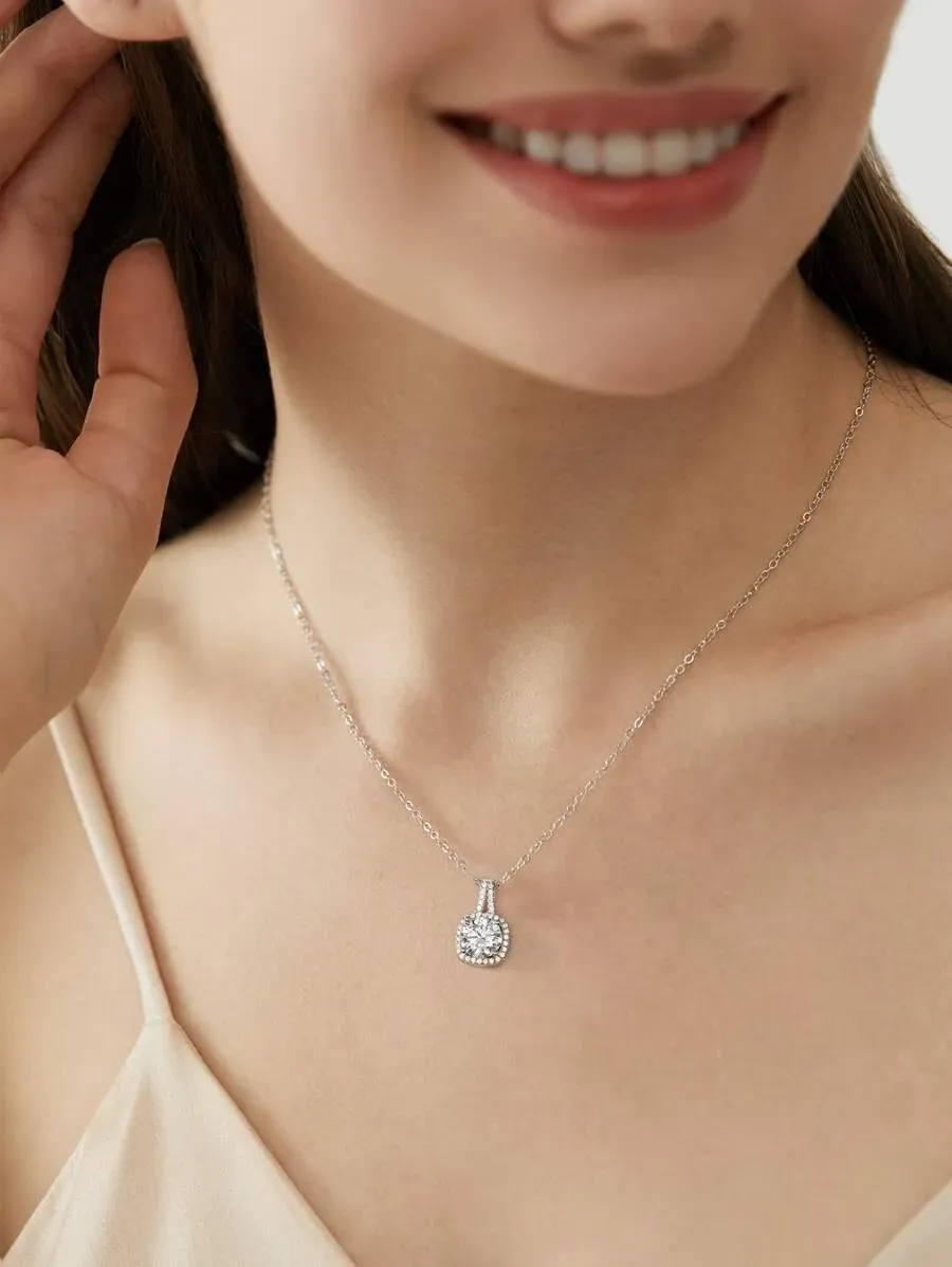 Nemixa Moissanite Charm Pendant Necklace, D Color VVS Lab-Created Moissanite, S925 Sterling Silver, 16 Designs-Nemixa