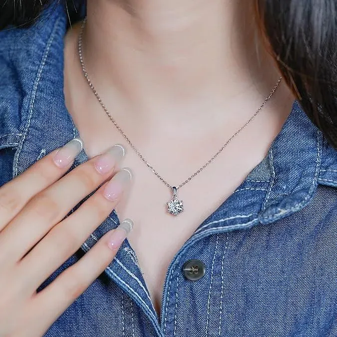 Nemixa Moissanite Charm Pendant Necklace, D Color VVS Lab-Created Moissanite, S925 Sterling Silver, 16 Designs-Nemixa