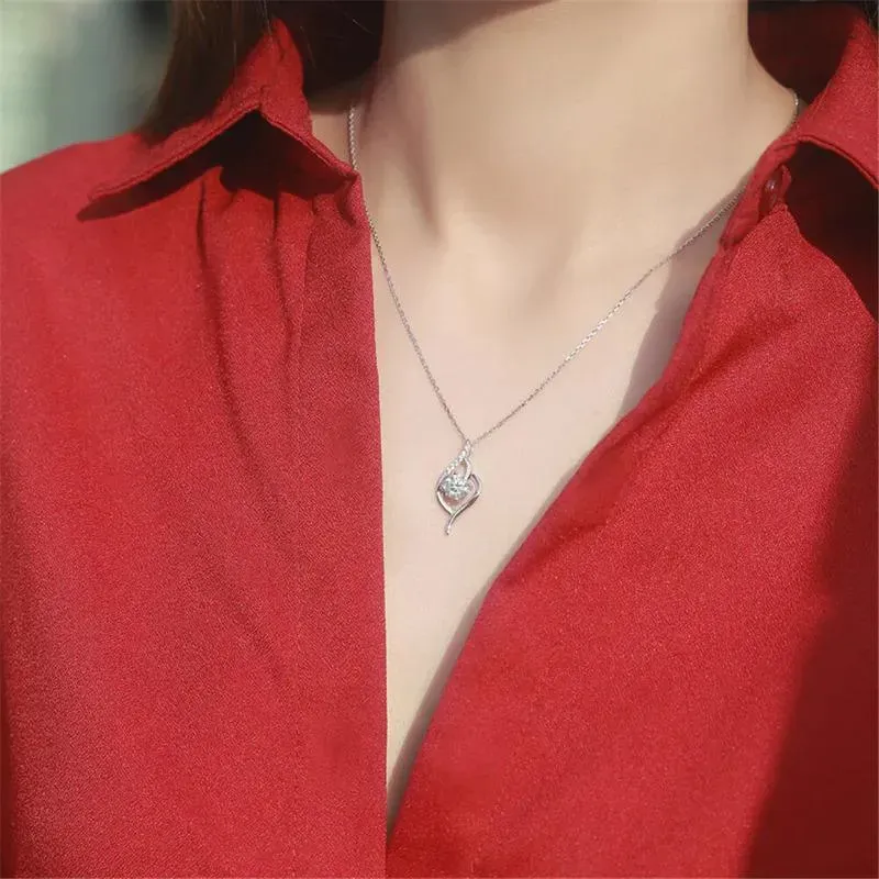 Nemixa Moissanite Charm Pendant Necklace, D Color VVS Lab-Created Moissanite, S925 Sterling Silver, 16 Designs-Nemixa