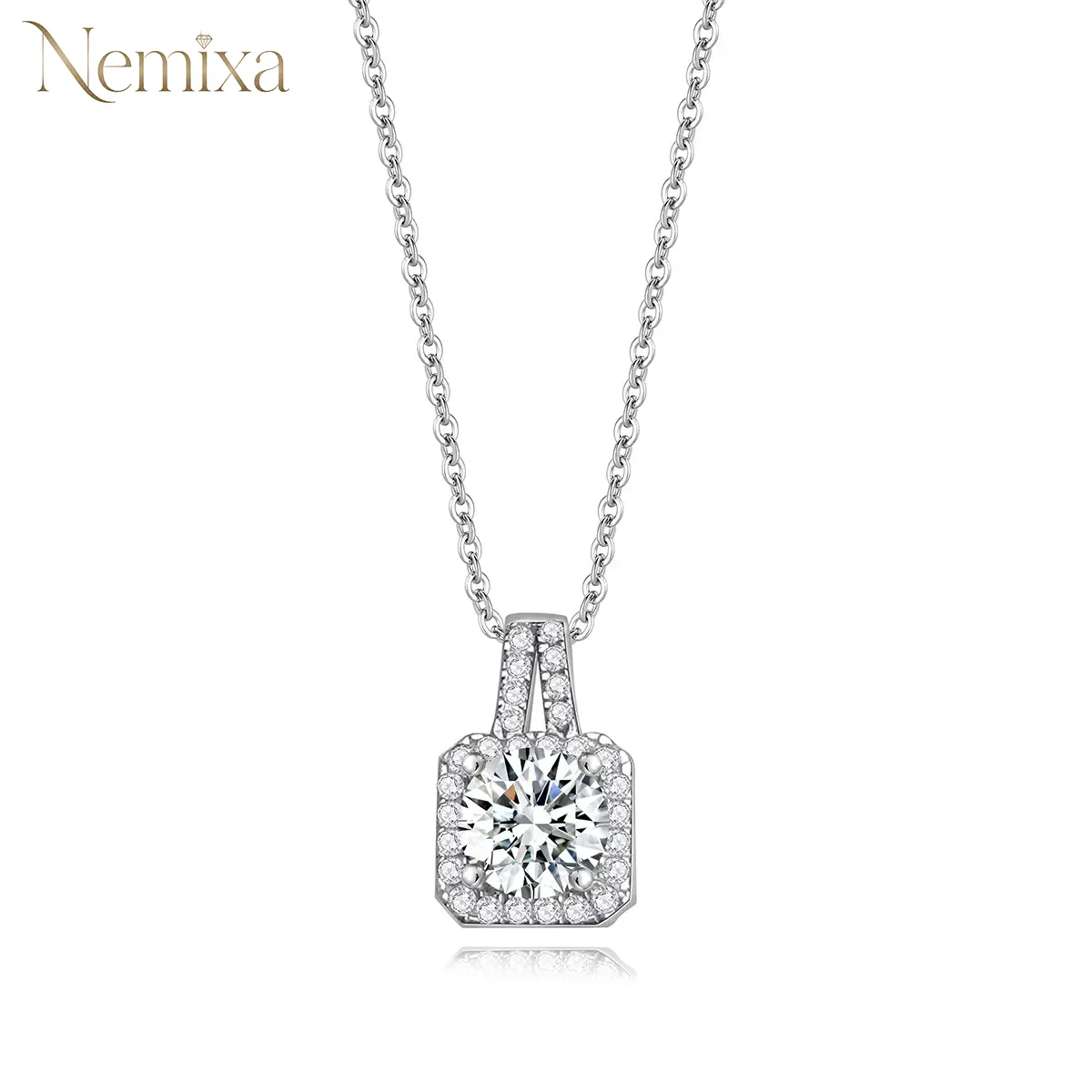 Nemixa Moissanite Charm Pendant Necklace, D Color VVS Lab-Created Moissanite, S925 Sterling Silver, 16 Designs-Nemixa