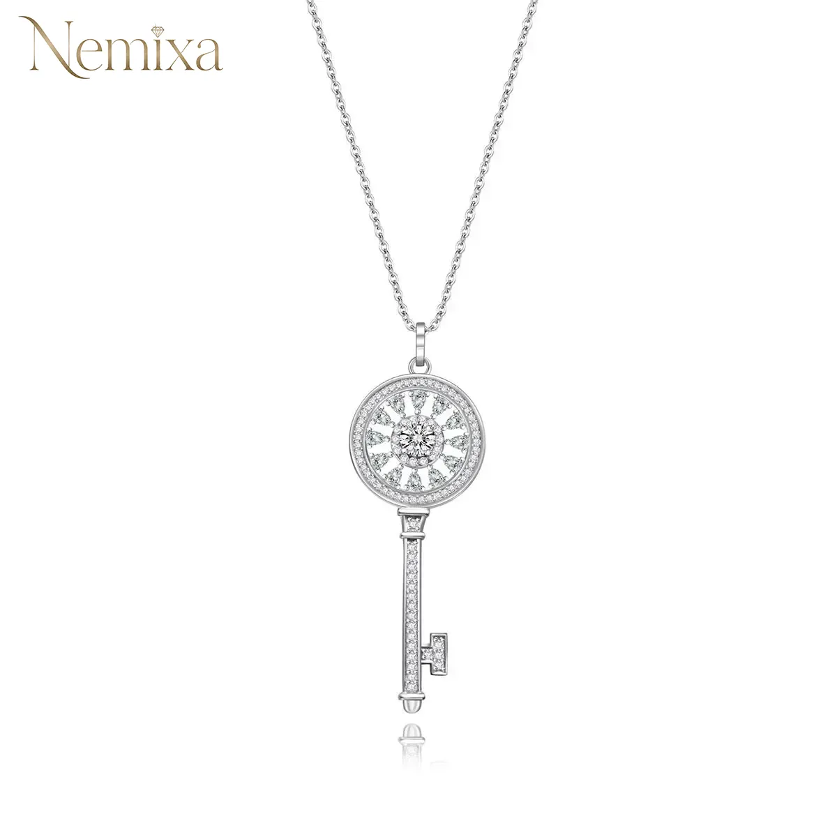 Nemixa Moissanite Charm Pendant Necklace, D Color VVS Lab-Created Moissanite, S925 Sterling Silver, 16 Designs-Nemixa