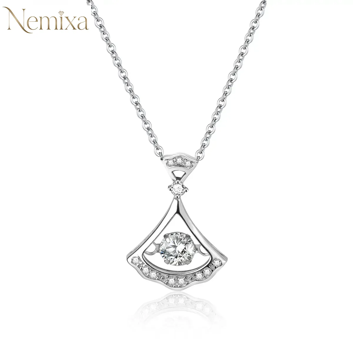 Nemixa Moissanite Charm Pendant Necklace, D Color VVS Lab-Created Moissanite, S925 Sterling Silver, 16 Designs-Nemixa