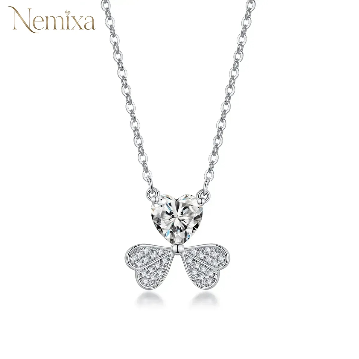 Nemixa Moissanite Charm Pendant Necklace, D Color VVS Lab-Created Moissanite, S925 Sterling Silver, 16 Designs-Nemixa