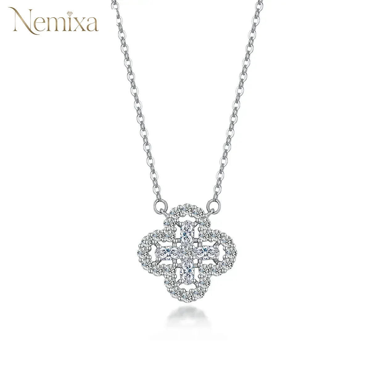 Nemixa Moissanite Charm Pendant Necklace, D Color VVS Lab-Created Moissanite, S925 Sterling Silver, 16 Designs-Nemixa