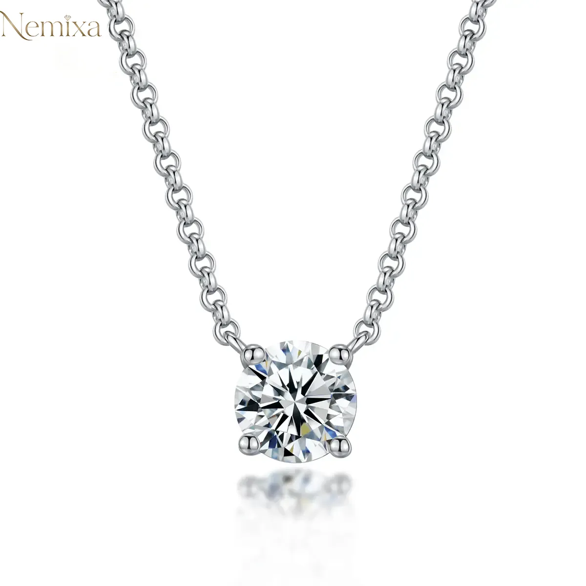 Nemixa Moissanite Charm Pendant Necklace, D Color VVS Lab-Created Moissanite, S925 Sterling Silver, 16 Designs-Nemixa