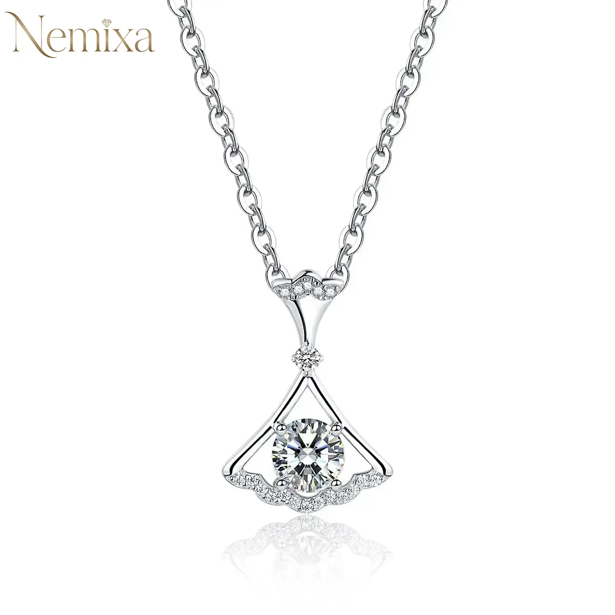 Nemixa Moissanite Charm Pendant Necklace, D Color VVS Lab-Created Moissanite, S925 Sterling Silver, 16 Designs-Nemixa