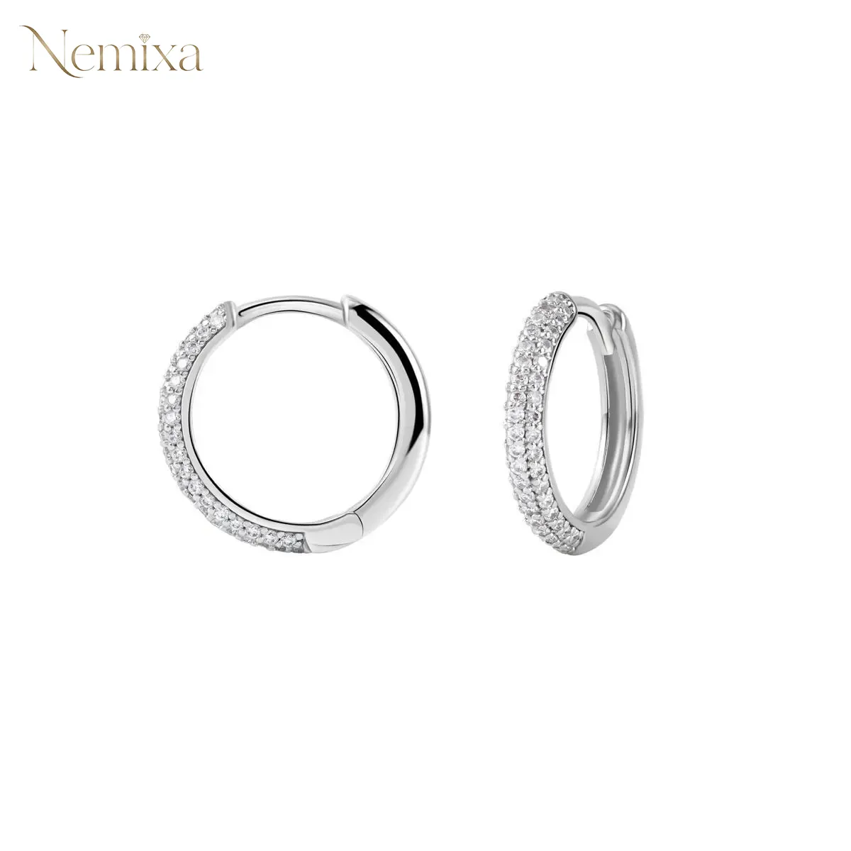 18K Gold-Plated Huggies Earrings Moissanite Earring