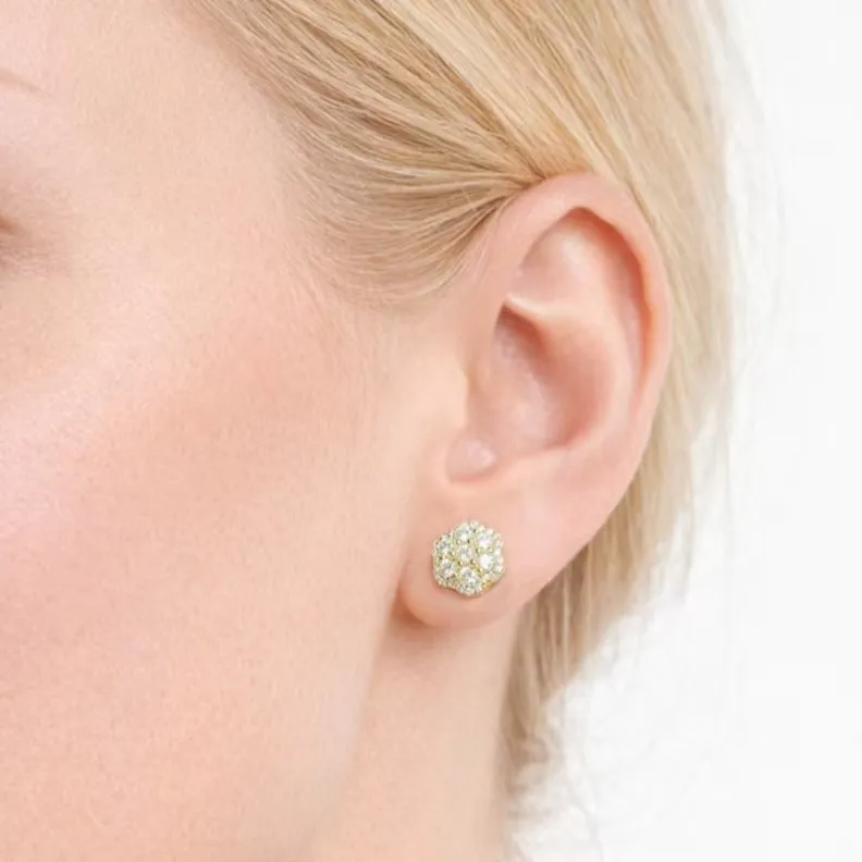 Nemixa S925 Flower Cluster Moissanite Stud Earrings, D Color VVS Lab-Created Moissanite, 0.8 CTW-Nemixa
