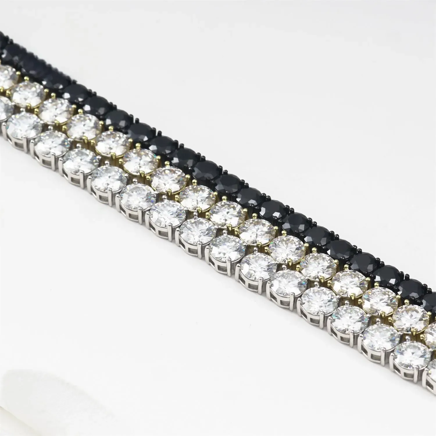 Nemixa S925 Moissanite Tennis Bracelet, D Color VVS Lab-Created Moissanite, 2–6.5 mm Stones-Nemixa