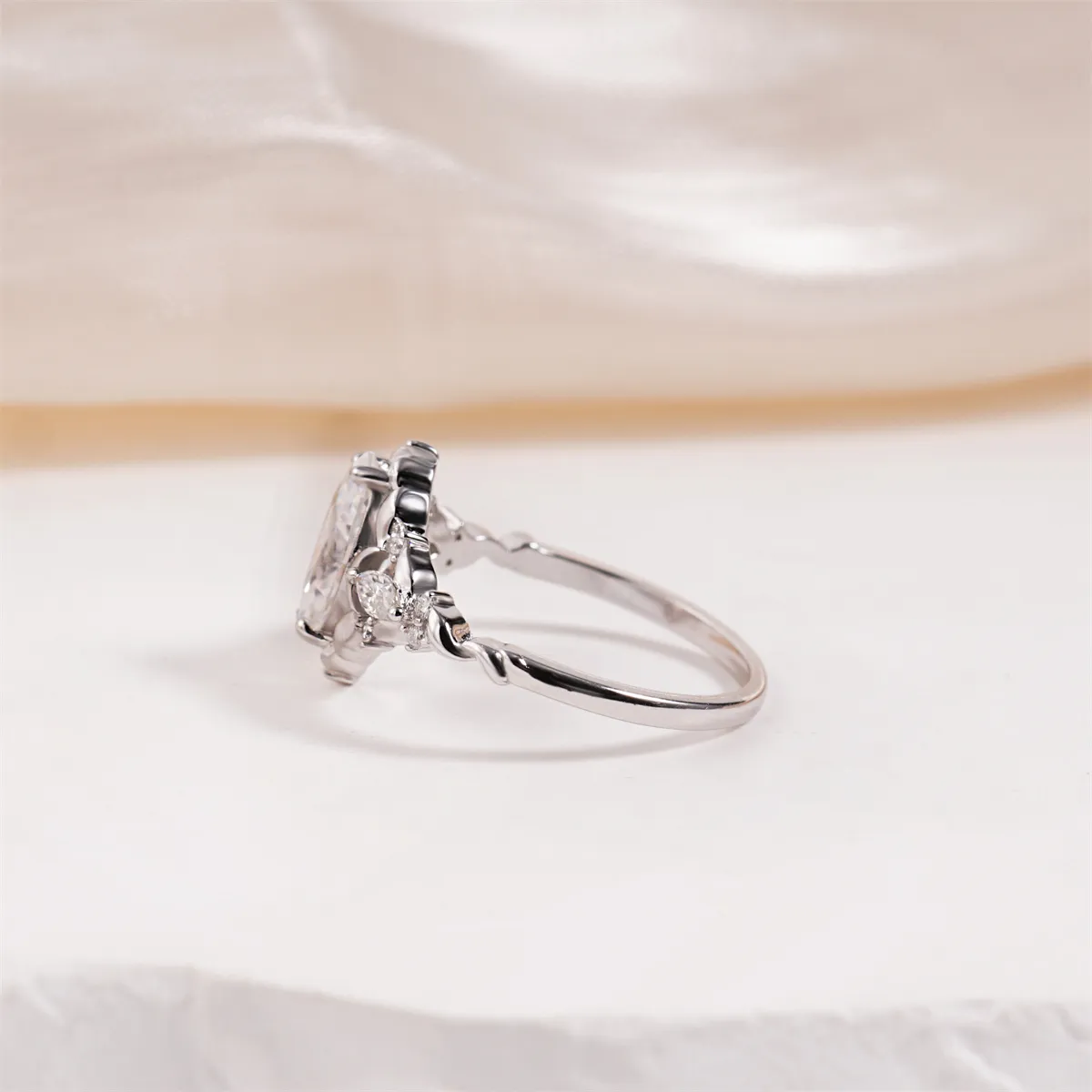 Nemixa 1.28 CTW Marquise Moissanite Engagement Ring, VVS Lab-Created Moissanite, S925 Sterling Silver-Nemixa
