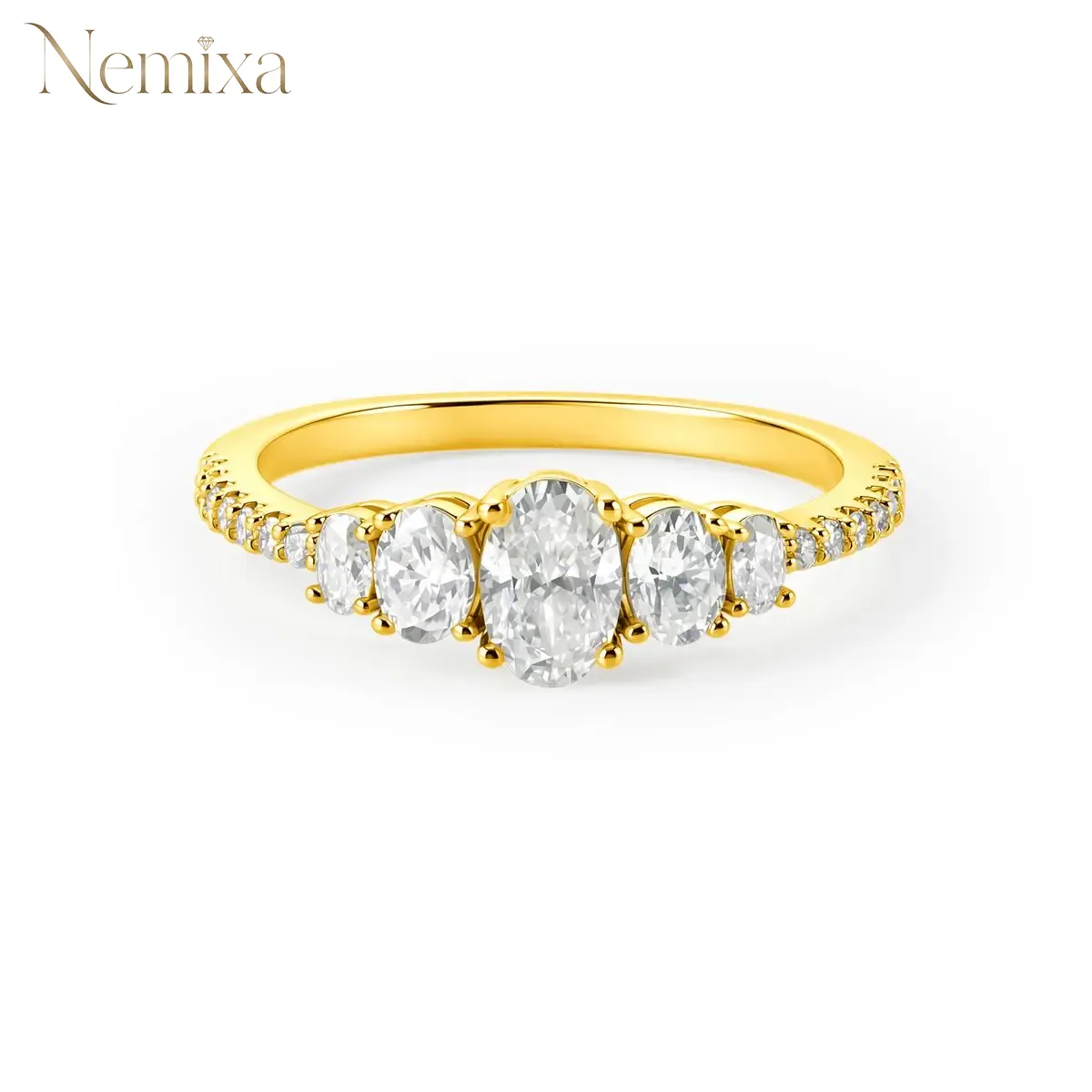 he Heirloom Oval Ring Luxury Five-Stone Oval Cut Engagement Ring