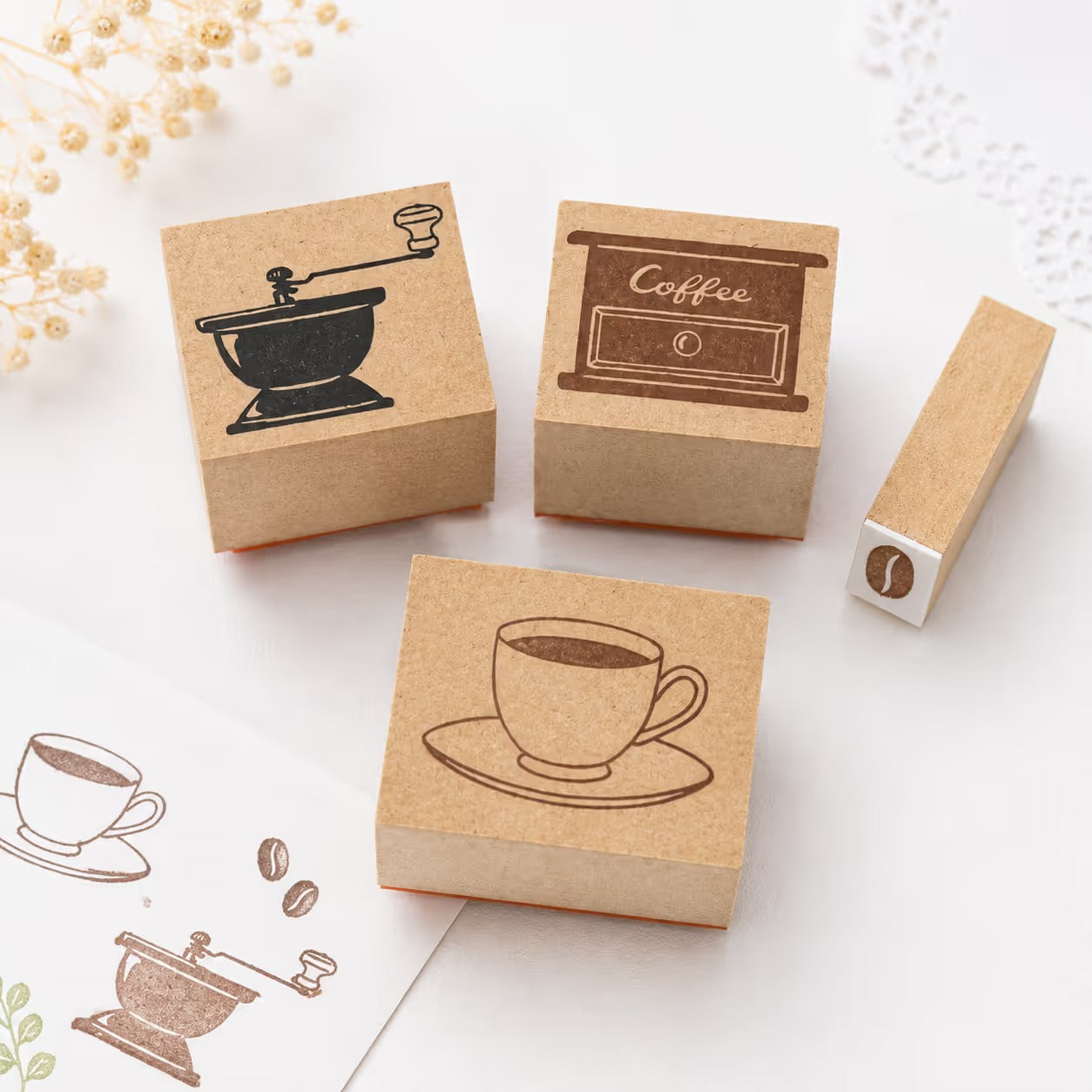 🌿 Mix & Match-Bastelstempel auf Holz ✨