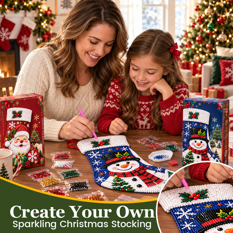   DIY-Set für Diamantmalerei: Weihnachtsstrümpfe – 6 Motive