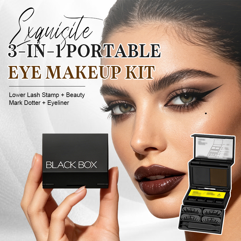 3-in-1-Set für das Augen-Make-up zum Mitnehmen: Stempel für den unteren Wimpernkranz + Beauty-Mark-Dotter + Eyeliner