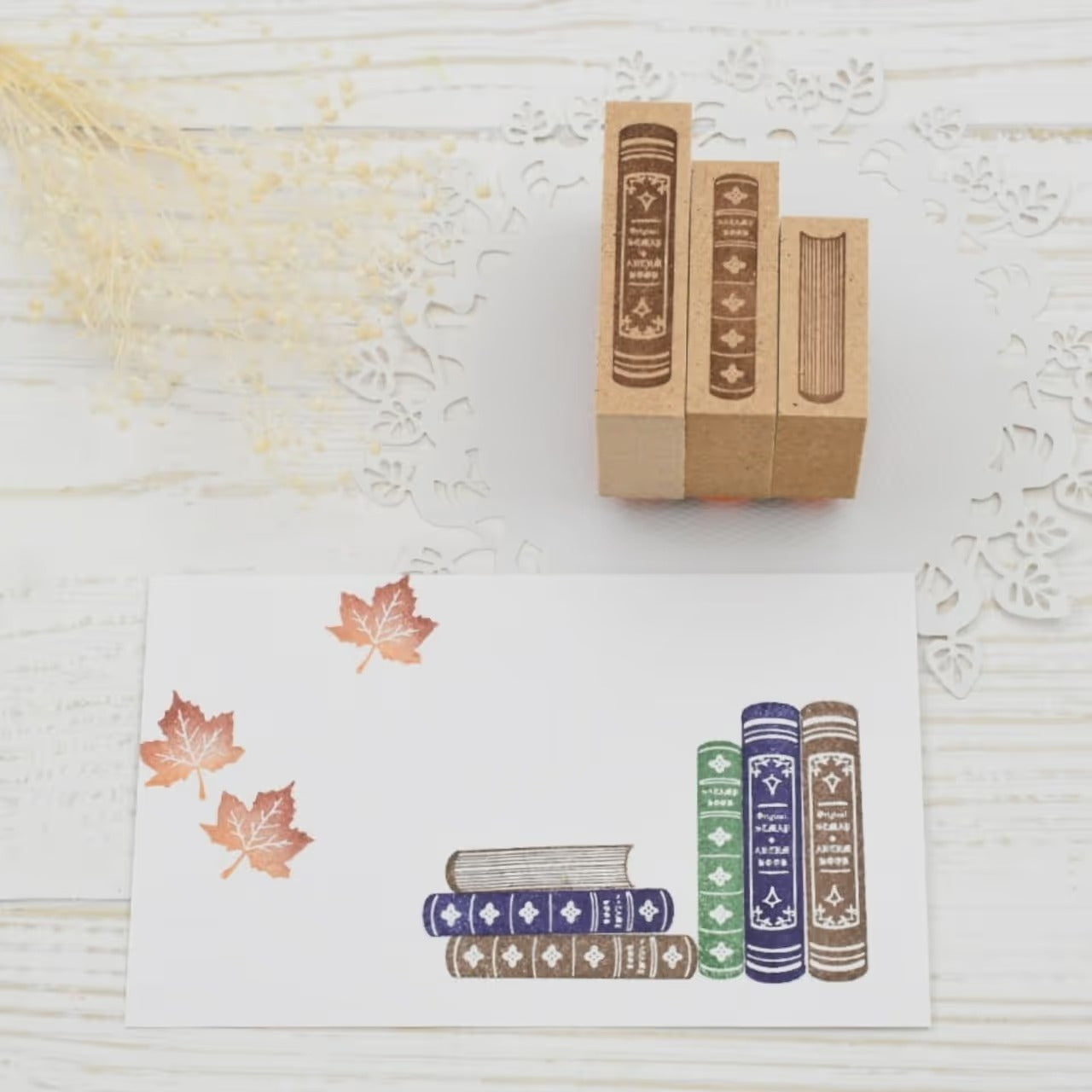 🌿 Mix & Match-Bastelstempel auf Holz ✨