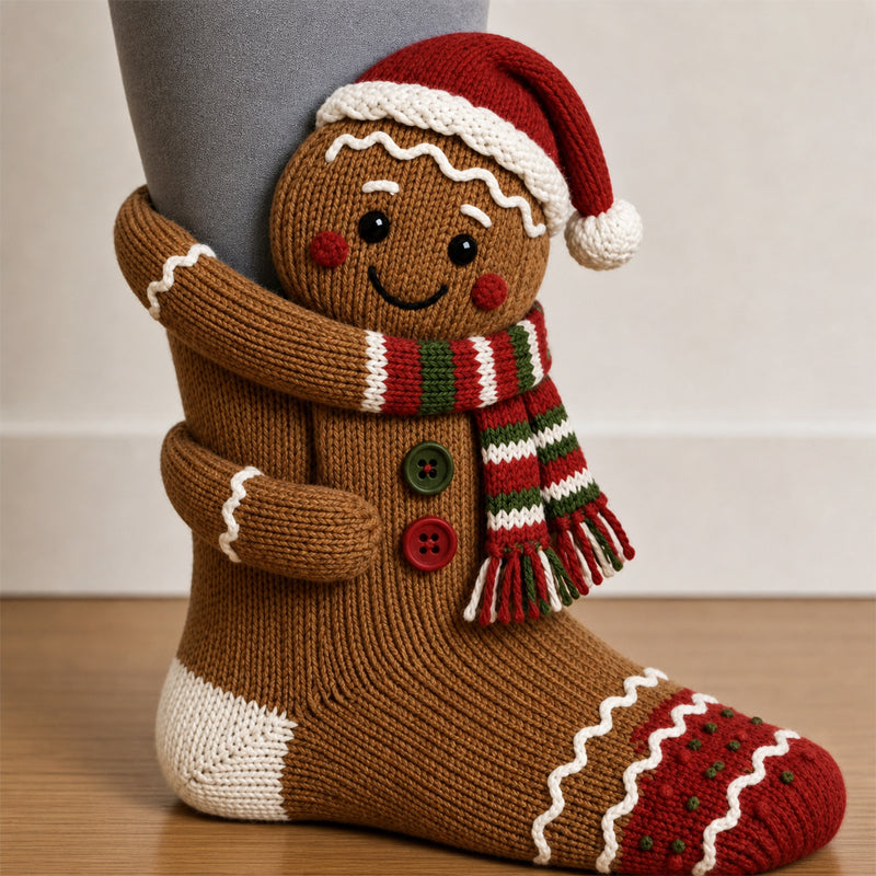 3D-Weihnachtssocken mit Figuren