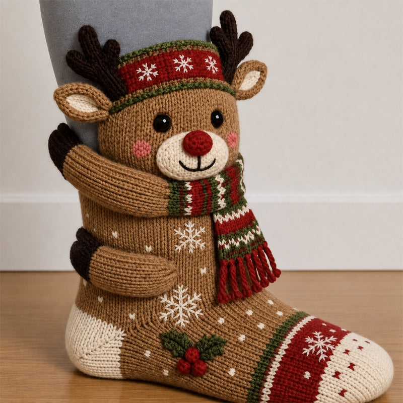 3D-Weihnachtssocken mit Figuren