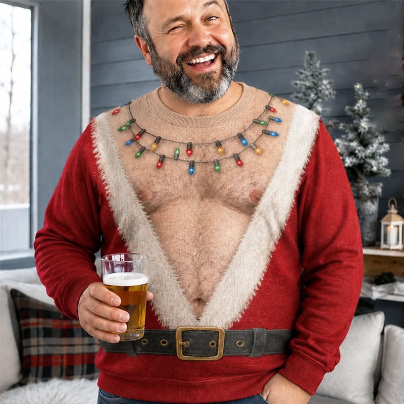 Lustiges Weihnachts-Weihnachtsmann-Shirt – Urkomischer hässlicher Weihnachtspullover für Männer