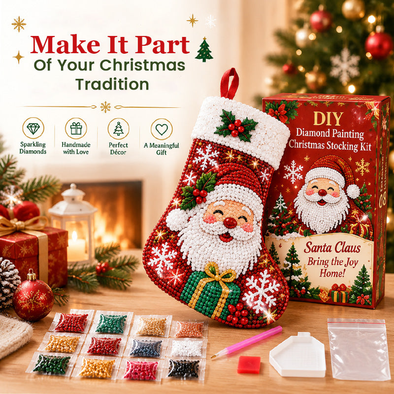   DIY-Set für Diamantmalerei: Weihnachtsstrümpfe – 6 Motive