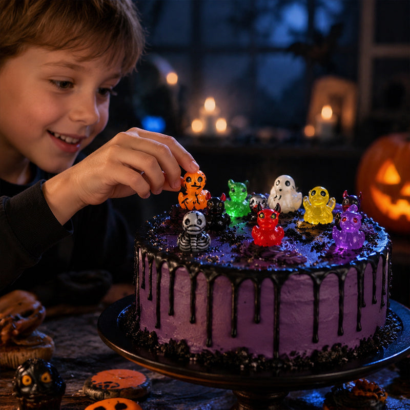 🎃🐤 Halloween-Mini-Enten aus Kunstharz – 12 gruselige Motive, winzige Deko-Figuren (1 Zoll)