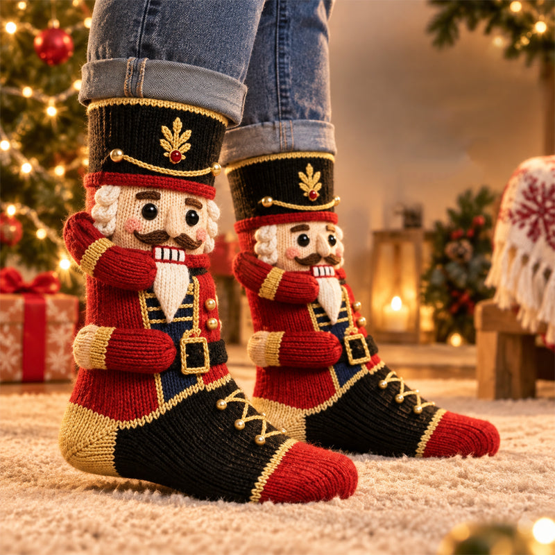 3D-Weihnachtssocken mit Figuren