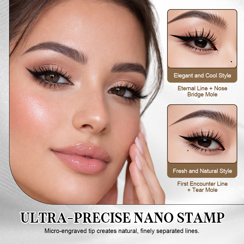 3-in-1-Set für das Augen-Make-up zum Mitnehmen: Stempel für den unteren Wimpernkranz + Beauty-Mark-Dotter + Eyeliner