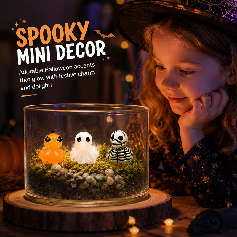 🎃🐤 Halloween-Mini-Enten aus Kunstharz – 12 gruselige Motive, winzige Deko-Figuren (1 Zoll)