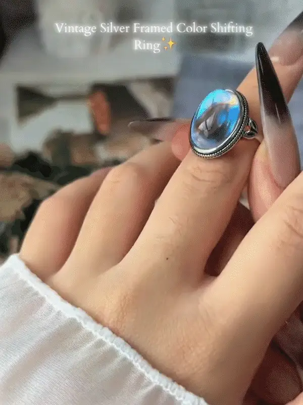 ✨ Zeitloser, schöner Ring aus Sterlingsilber im Vintage-Stil mit ovalem Mondstein