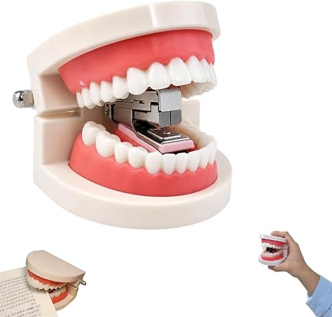 🦷Lustiger Zahnprothesen-Hefter – Urkomischer Schreibtischhefter in Zahnform