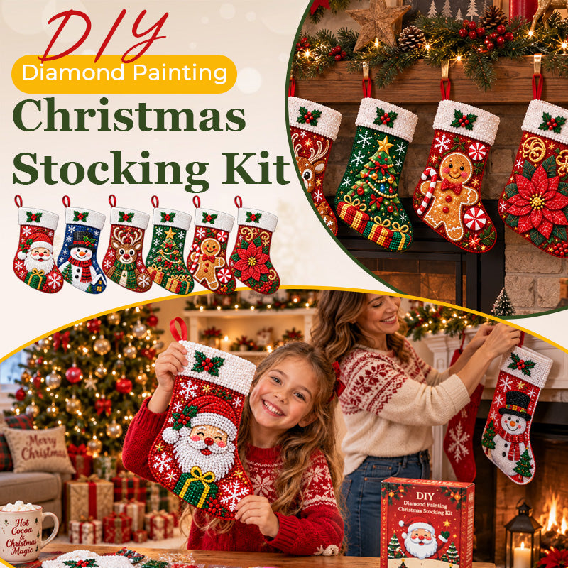   DIY-Set für Diamantmalerei: Weihnachtsstrümpfe – 6 Motive