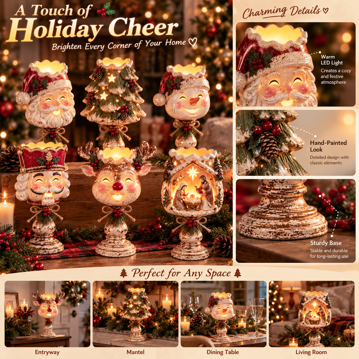 🎄 „Christmas Heirloom Glow“-Kerzenhalter-Kollektion