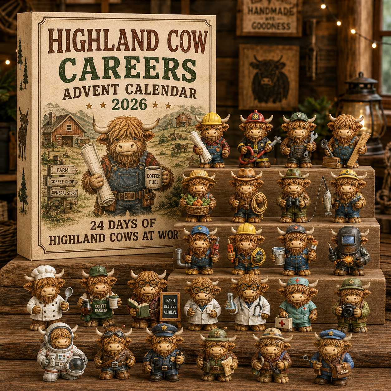 🐮 Highland-Cow-Karriere-Adventskalender 2026 – 24 Tage ländlicher Charme 🎁🤎
