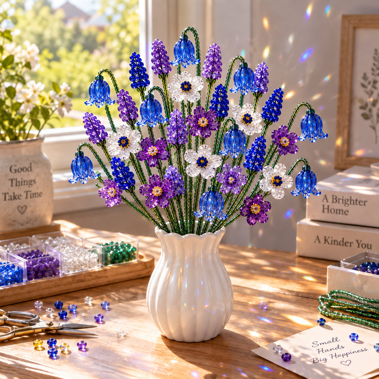⏳ Letzter Tag: 49 % Rabatt – 🌼✨DIY-Set für einen Wildblumenstrauß aus Perlen – Handgefertigtes Bastelset mit Kristallblumen🌸✨