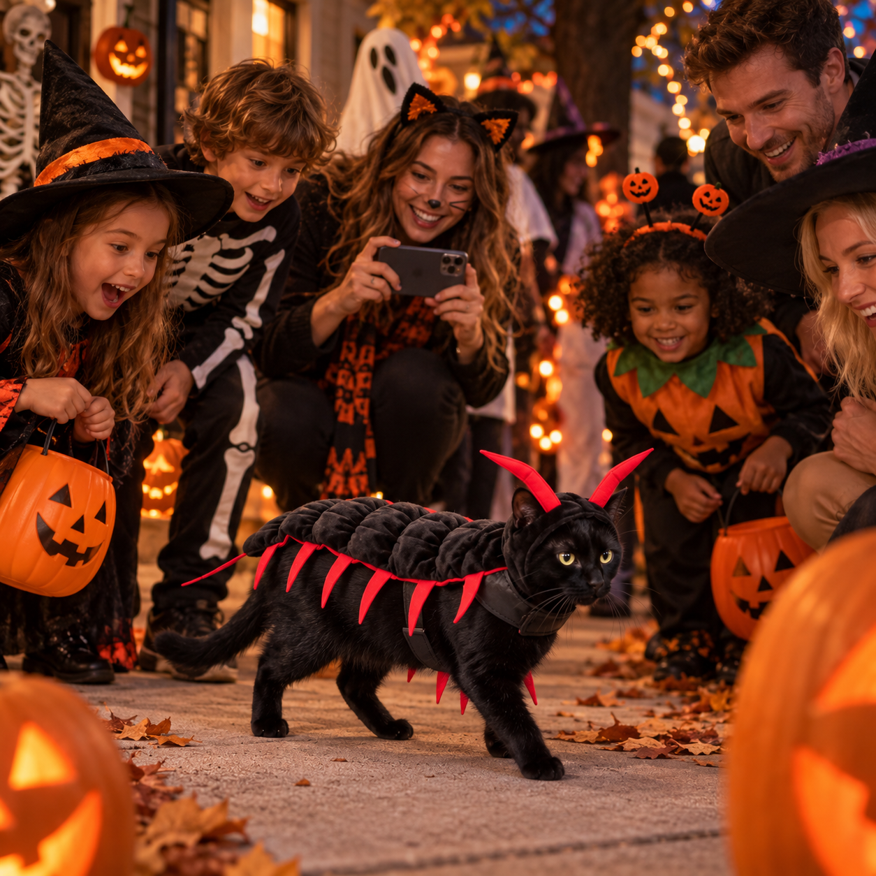 Halloween-Kostüm „Tausendfüßler“ für Katzen