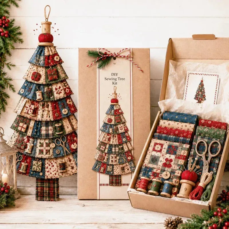🎄 DIY-Patchwork-Weihnachtsbaum-Türschmuck | Rustikale Weihnachtsdekoration