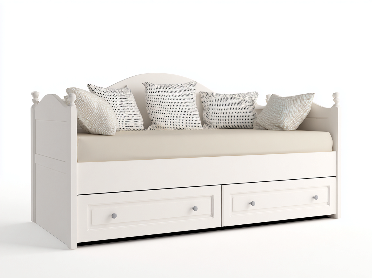 Divano letto - legno-MDF - 207x95x84 cm - bianco - stile classico-Lidoriadecor