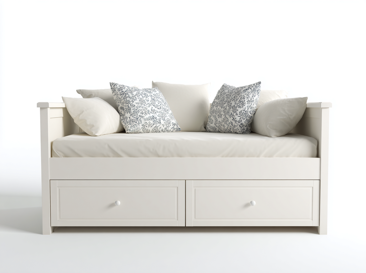 Divano letto - legno-MDF - 204x93x82 cm - bianco - stile classico-Lidoriadecor