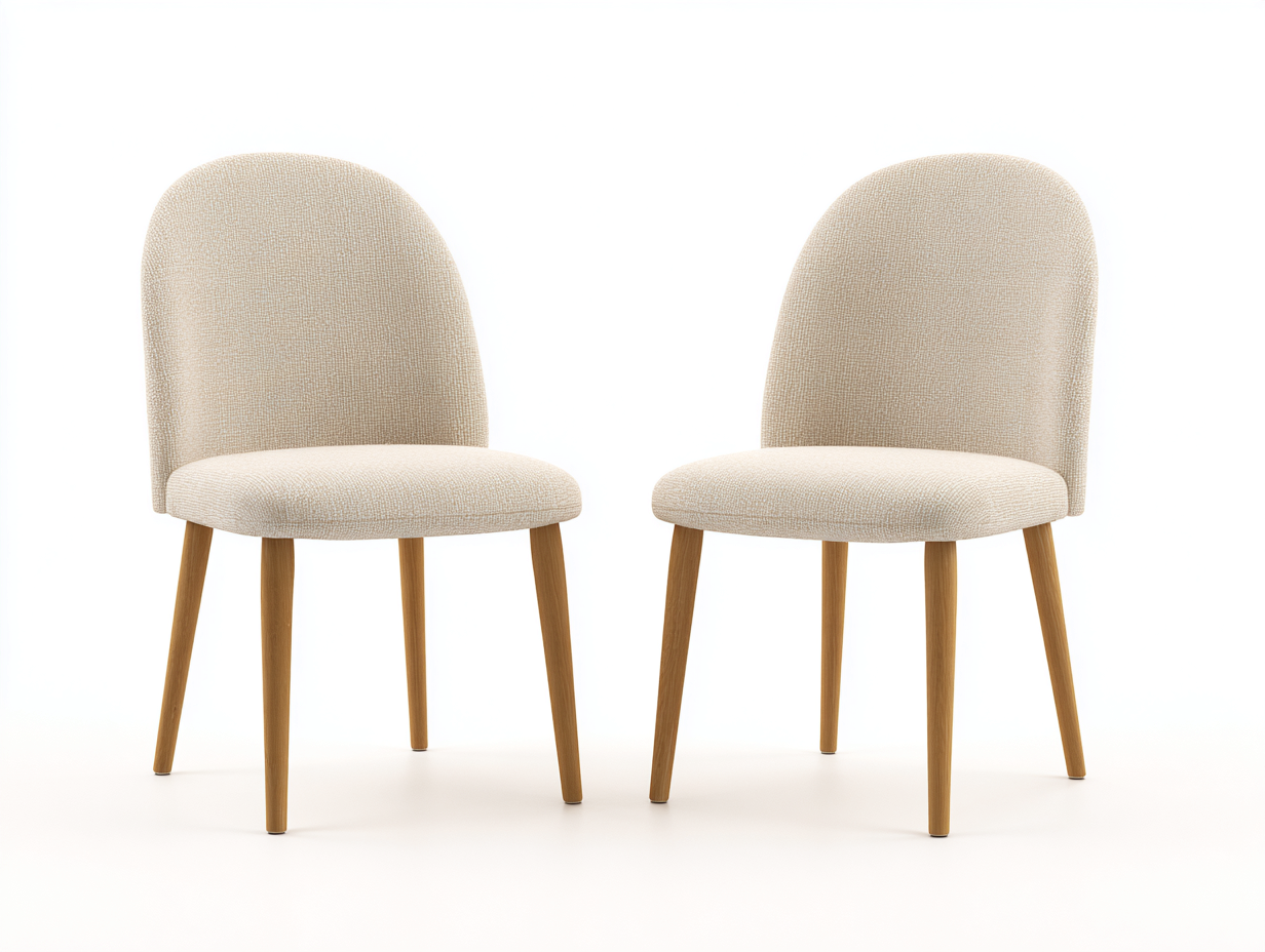 Sedia da pranzo - tessuto-legno - 52x54x81 cm - beige - nordico-Lidoriadecor