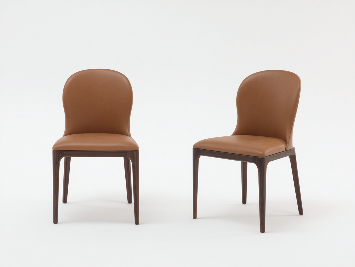 Sedia da pranzo - similpelle-legno - 49x52x80 cm - marrone chiaro-marrone scuro - moderno-Lidoriadecor