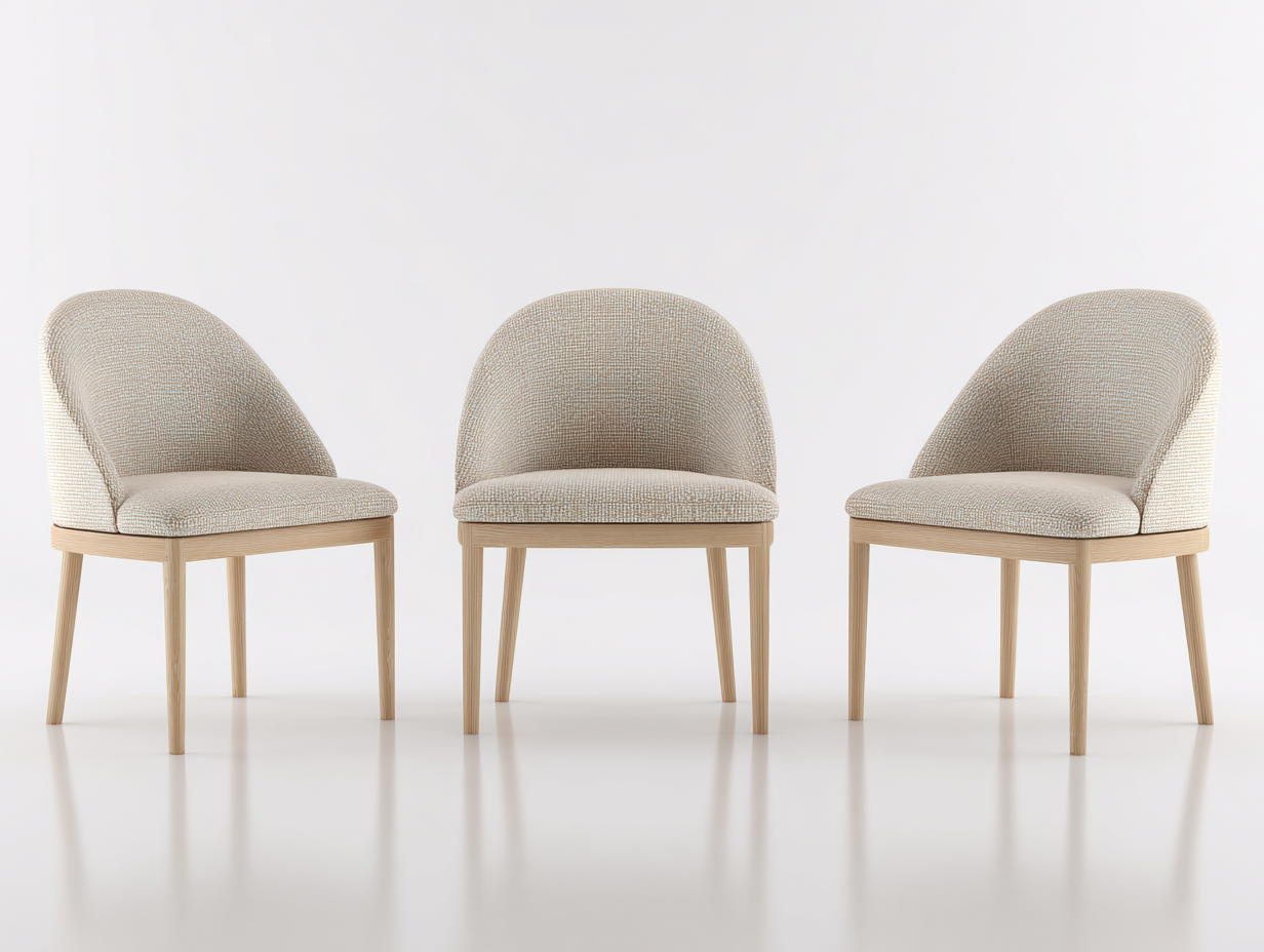 Sedia da pranzo - tessuto-legno - 59x54x77 cm - beige - minimalista-Lidoriadecor