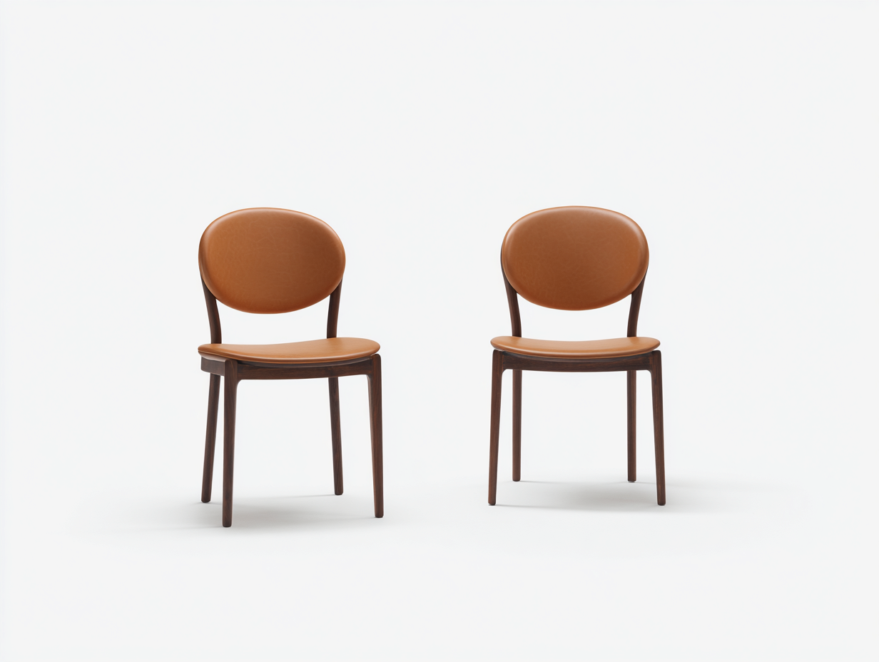 Sedia da pranzo - similpelle-legno - 50x53x79 cm - marrone chiaro-marrone scuro - rétro moderno-Lidoriadecor