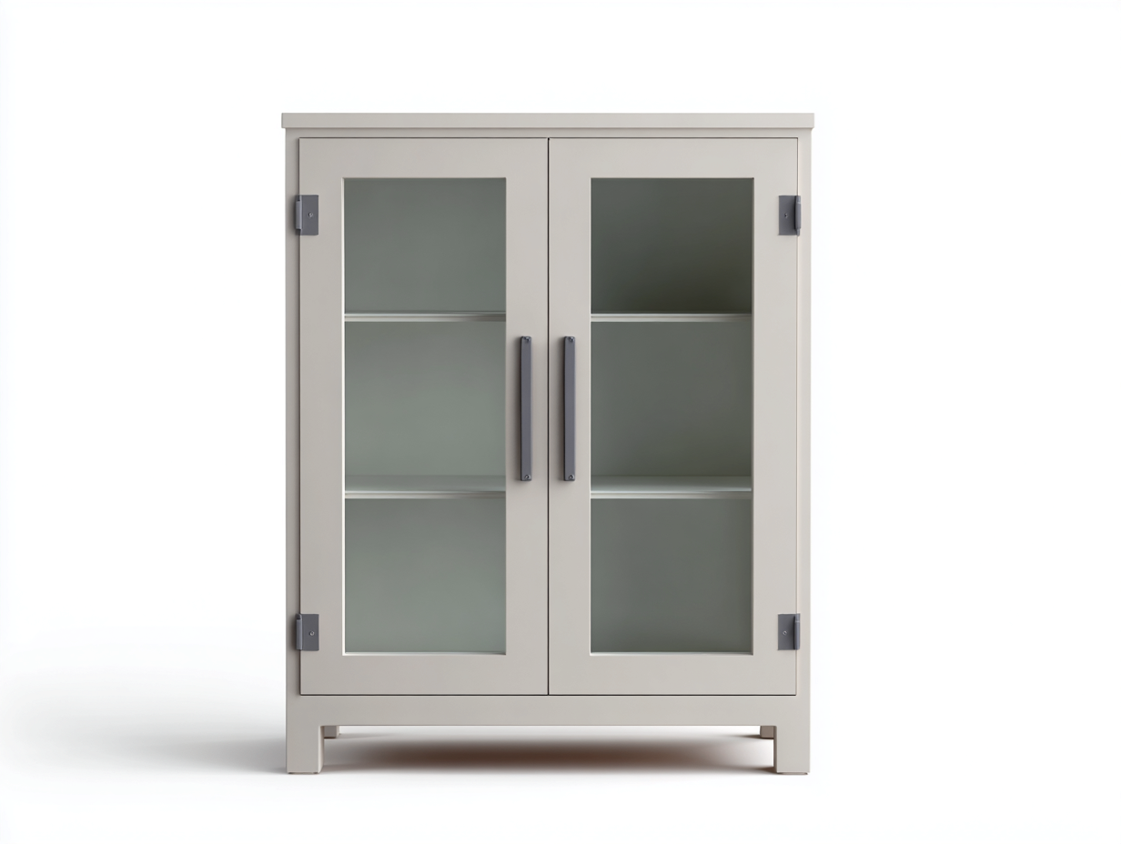 Vetrina-legno-vetro-metallo-86x35x118 cm-grigio chiaro-stile moderno-Lidoriadecor